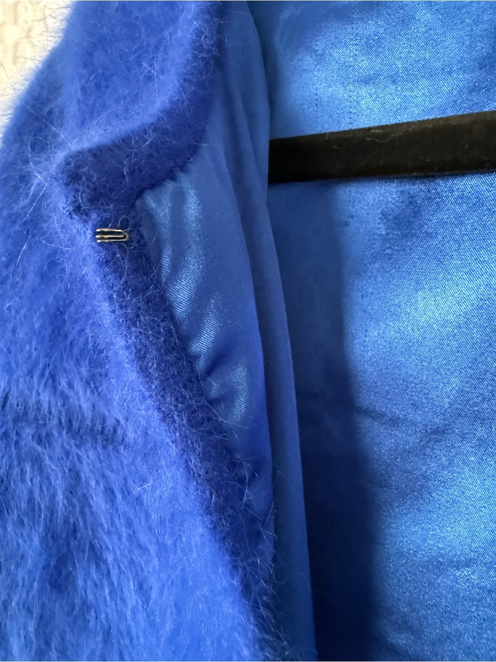 Mosiqina 100% Mink Cashmere Blue Cropped Jacket Silk Lined Women’s Small - Picture 6 of 8